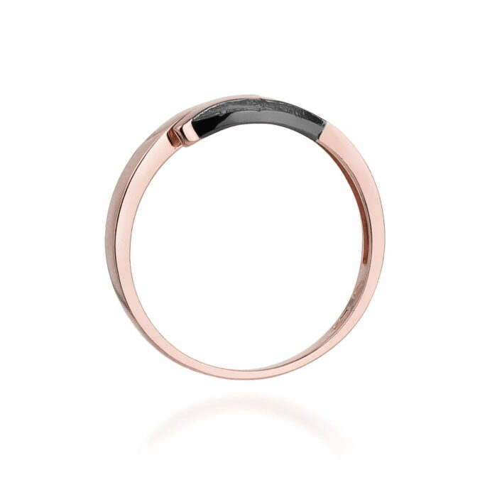 Inel Aur 14k cu Diamante Albe 0.03 ct si Negre 0.02 ct - Imagine 10