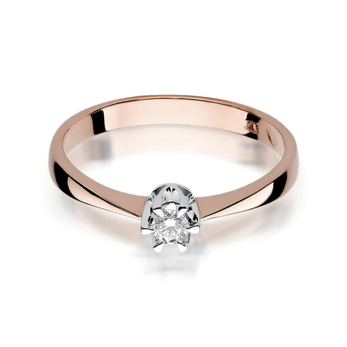 Inel Aur 14K cu Diamant 0.10 ct - Imagine 9
