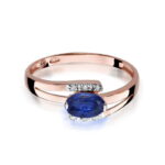 Inel Aur 14K cu Safir 0.70 ct si Diamante 0.05 ct - Imagine 9