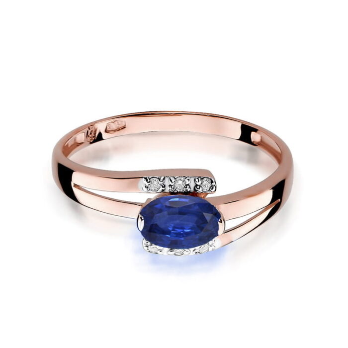 Inel Aur 14K cu Safir 0.70 ct si Diamante 0.05 ct - Imagine 9