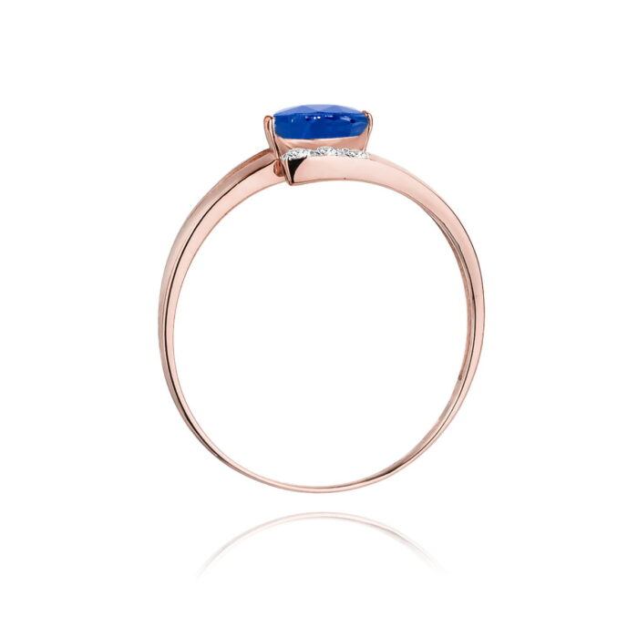 Inel Aur 14K cu Safir 0.70 ct si Diamante 0.05 ct - Imagine 10