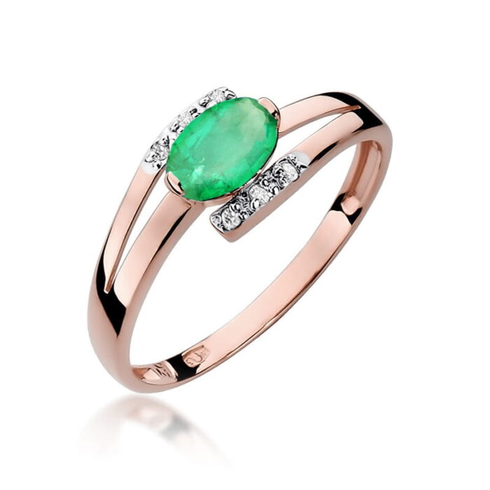 Inel Aur 14K cu Smarald 0.40 ct si Diamante 0.05 ct - Imagine 8