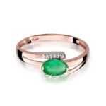 Inel Aur 14K cu Smarald 0.40 ct si Diamante 0.05 ct - Imagine 9