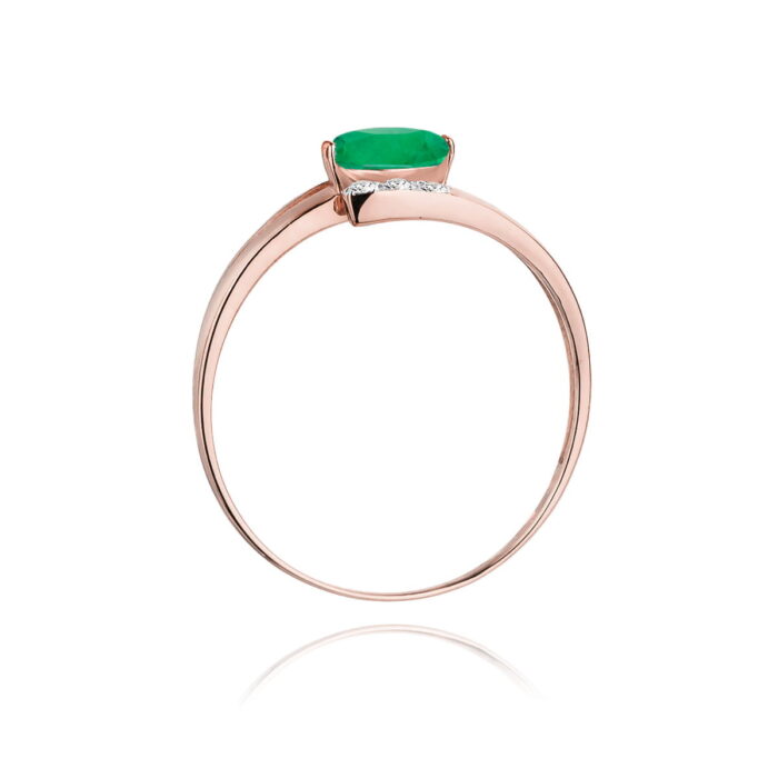 Inel Aur 14K cu Smarald 0.40 ct si Diamante 0.05 ct - Imagine 10
