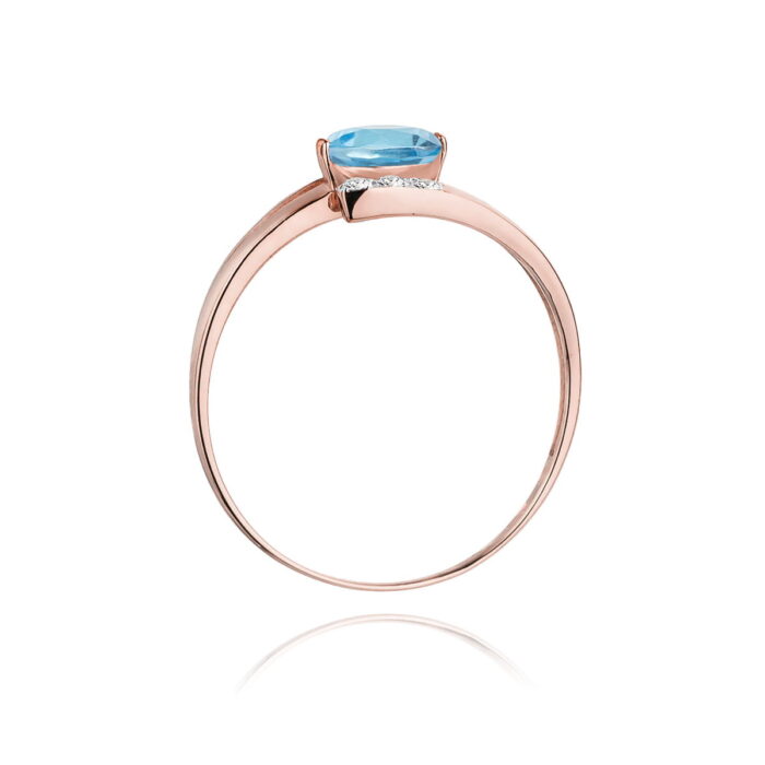 Inel Aur 14K cu Topaz 0.50 ct si Diamante 0.05 ct - Imagine 10