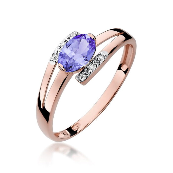 Inel Aur 14k cu Tanzanit 0.40 ct si Diamante 0.05 ct - Imagine 8