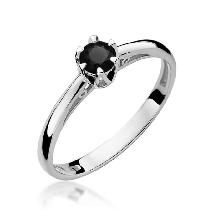 Inel Aur 14K W133 Diamant Negru 0.20ct - Imagine 9