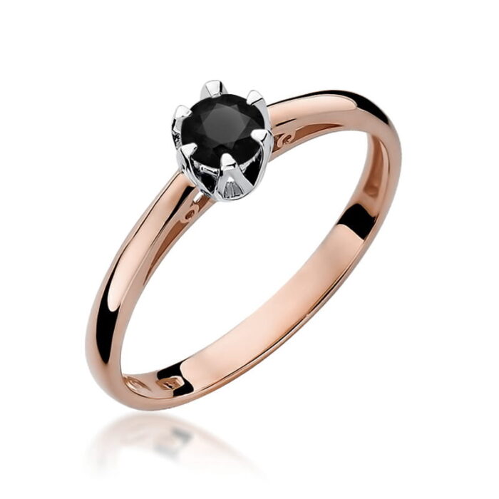 Inel Aur 14K W133 Diamant Negru 0.20ct - Imagine 5