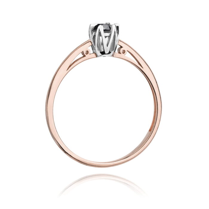 Inel Aur 14K W133 Diamant Negru 0.20ct - Imagine 7