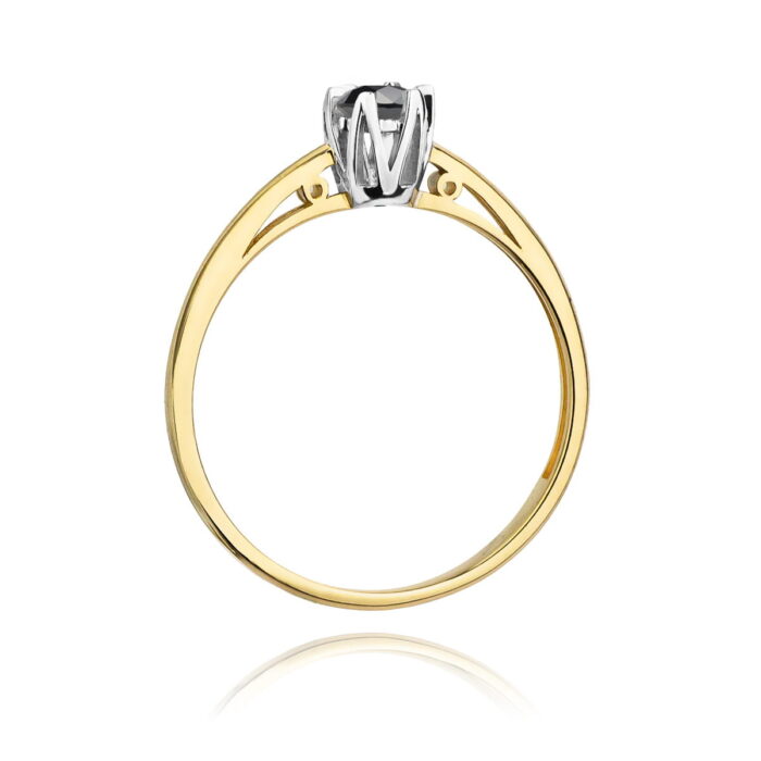 Inel Aur 14K W133 Diamant Negru 0.20ct - Imagine 3