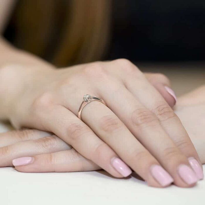 Inel Aur 14K cu Diamant 0.10 ct - Imagine 13
