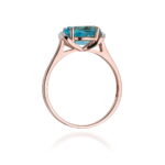 Inel Aur 14K cu Topaz 1.70 ct si Diamante 0.04 ct - Imagine 10