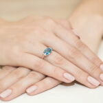 Inel Aur 14K cu Topaz 1.70 ct si Diamante 0.04 ct - Imagine 11