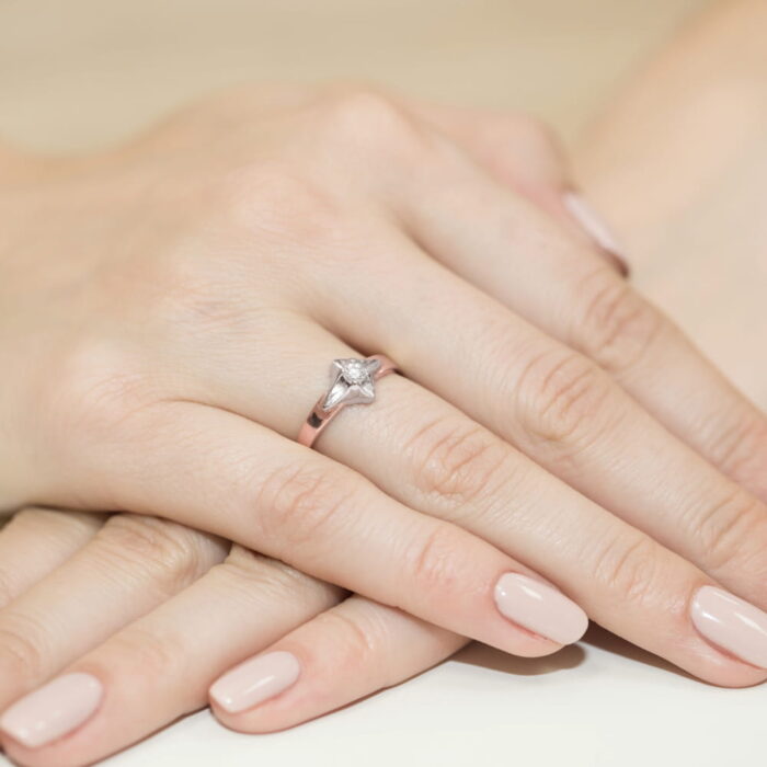 Inel Aur 14K cu Diamant 0.12 ct - Imagine 11