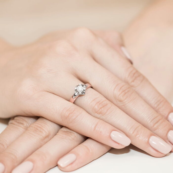 Inel Aur 14k cu Diamant 0.30 ct - Imagine 11