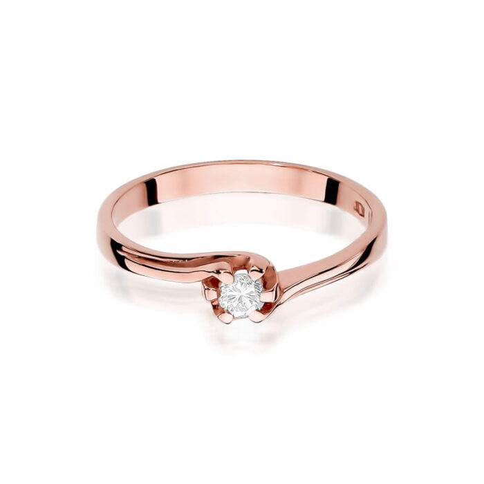 Inel Aur 14K cu Diamant 0.10 ct - Imagine 9