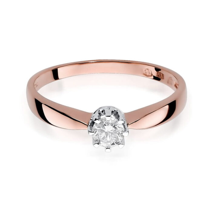 Inel Aur 14K cu Diamant 0.15 ct - Imagine 9