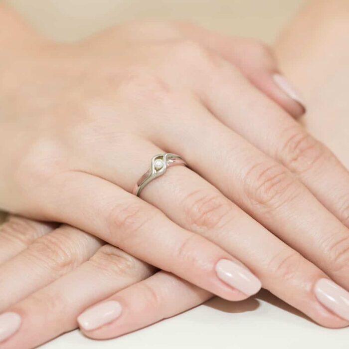 Inel Aur 14k cu Diamant 0.04 ct - Imagine 11