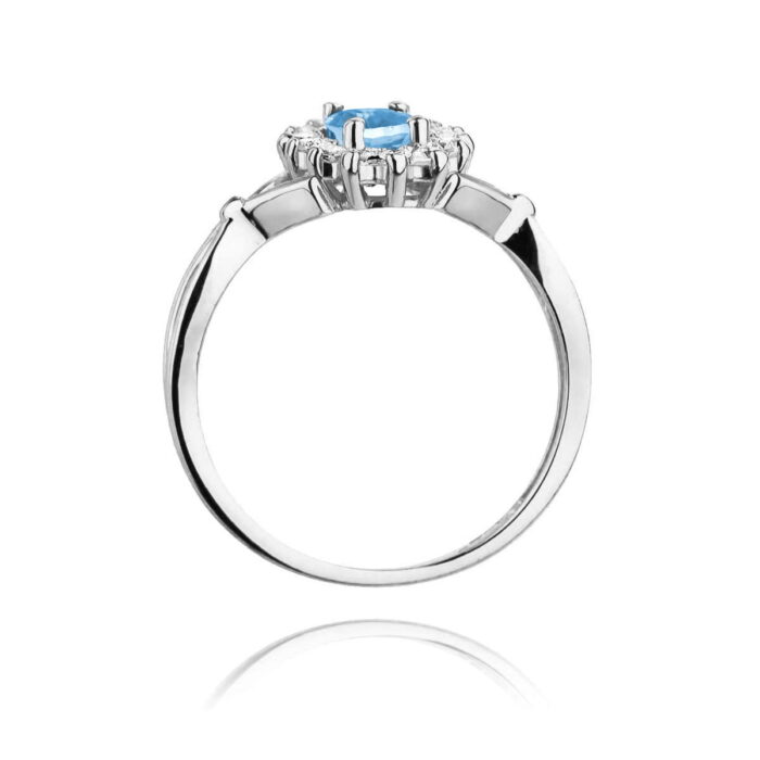 Inel Aur 14K cu Topaz Albastru 0.50 ct si Diamante Naturale 0.12 ct - Imagine 7