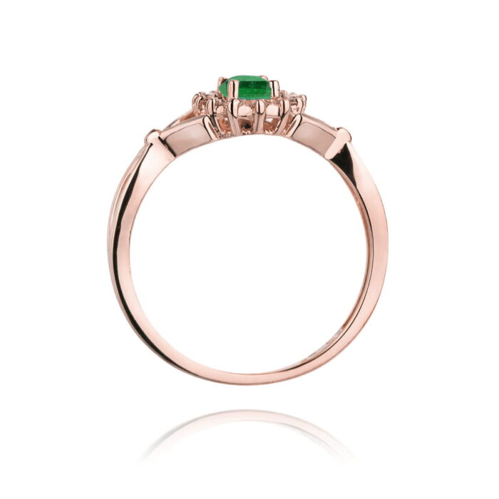 Inel Aur 14K cu Smarald 0.40 ct si Diamante 0.28 ct - Imagine 10