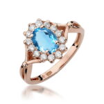 Inel Aur 14K cu Topaz Albastru 0.50 ct si Diamante Naturale 0.12 ct - Imagine 9