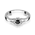 Inel Aur 14K W185 Diamant Negru 0.12ct - Imagine 10