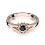 Inel Aur 14K W185 Diamant Negru 0.12ct - Imagine 6