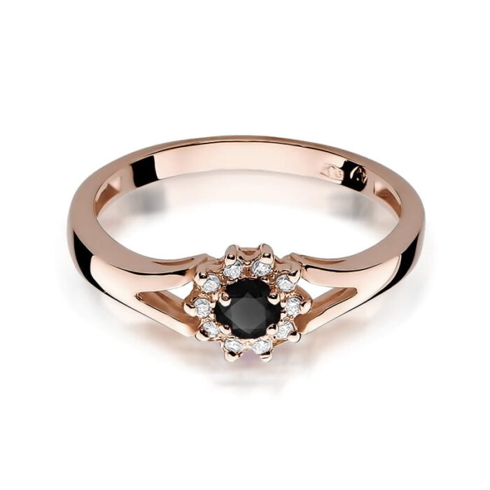 Inel Aur 14K W185 Diamant Negru 0.12ct - Imagine 6