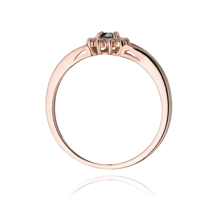 Inel Aur 14K W185 Diamant Negru 0.12ct - Imagine 7