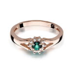 Inel Aur 14K cu Smarald 0.10 ct si Diamante 0.09 ct - Imagine 8