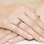 Inel Aur 14K cu Smarald 0.10 ct si Diamante 0.09 ct - Imagine 10