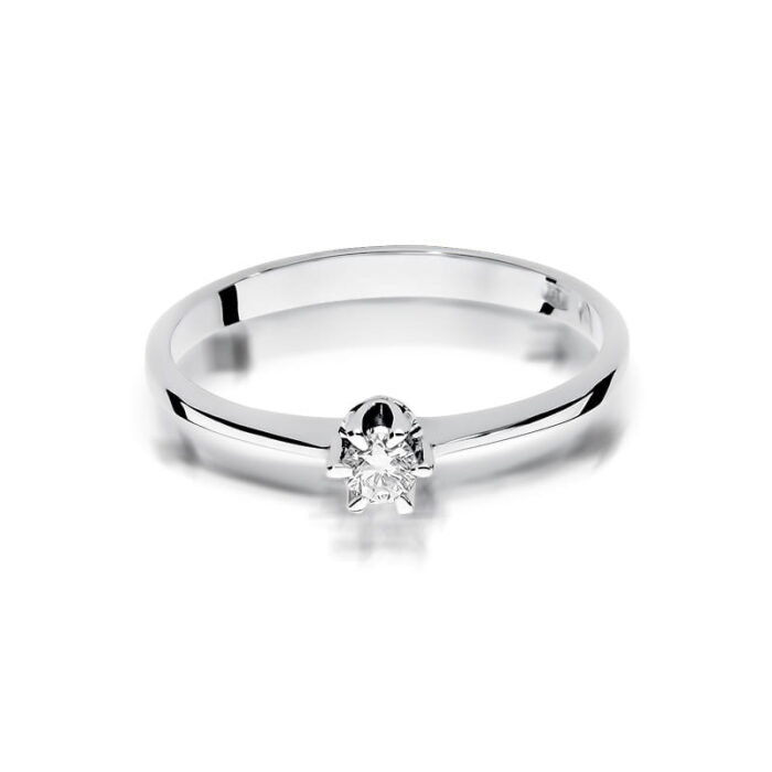 Inel Aur 14K cu Diamant Natural 0.12 ct - Imagine 5