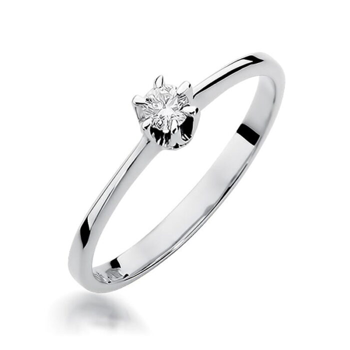 Inel Aur 14K cu Diamant Natural 0.15 ct - Imagine 5