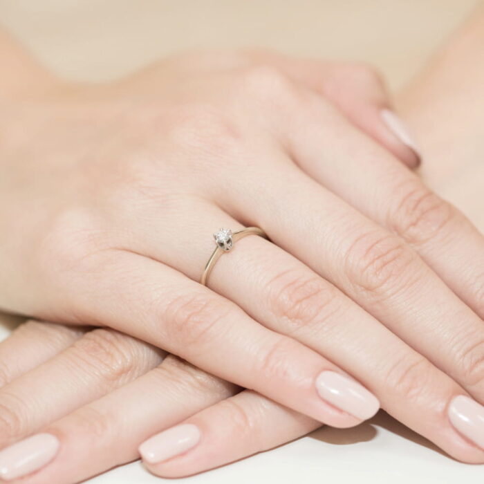 Inel Aur 14K cu Diamant Natural 0.15 ct - Imagine 8