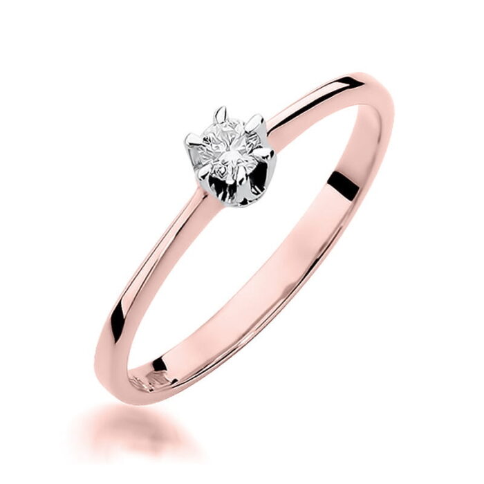 Inel Aur 14K cu Diamant Natural 0.15 ct - Imagine 9