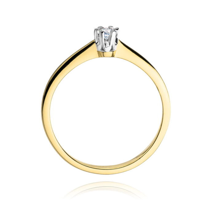 Inel Aur 14K cu Diamant Natural 0.12 ct - Imagine 3