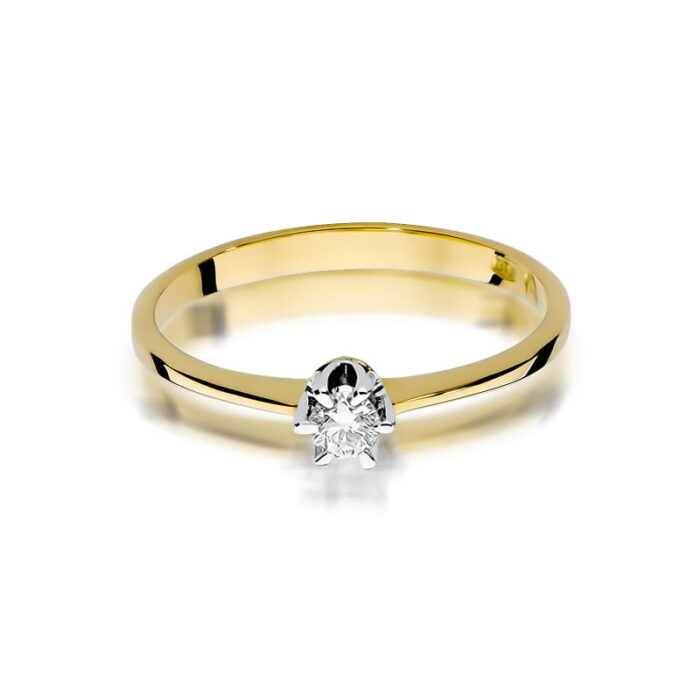 Inel Aur 14K cu Diamant Natural 0.15 ct - Imagine 2