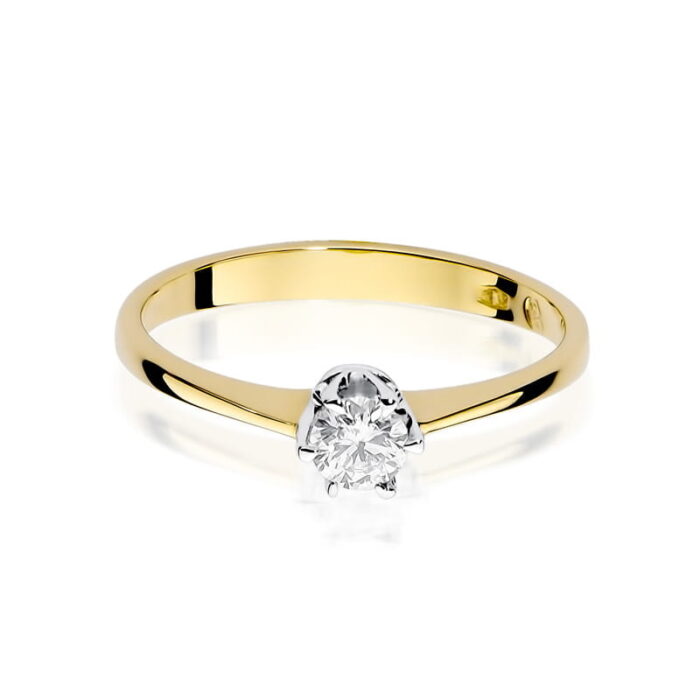 Inel Aur 14K cu Diamant Natural 0.20 ct - Imagine 2