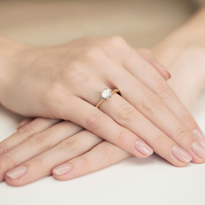 Inel Aur 14K cu Diamant Natural 0.70 ct - Imagine 4
