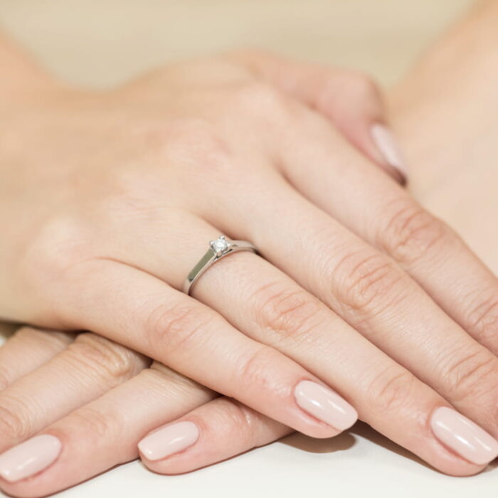 Inel Aur 14K cu Diamant Natural 0.12 ct - Imagine 8