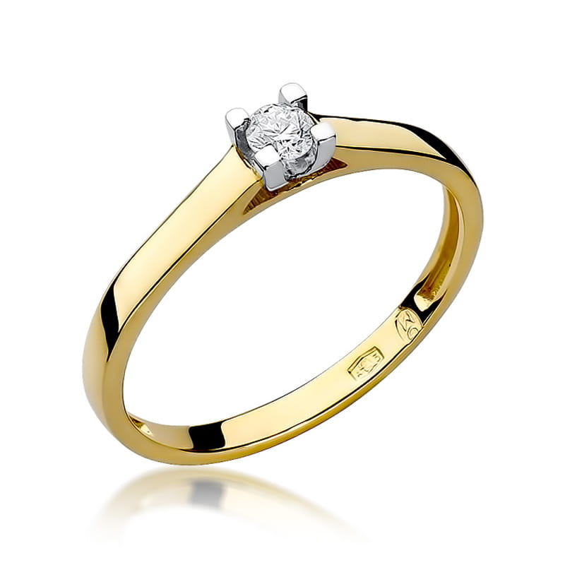 W221-Z-585-B0.12_1.jpg Inel Aur 14K cu Diamant Natural 0.12 ct - Imagine 1