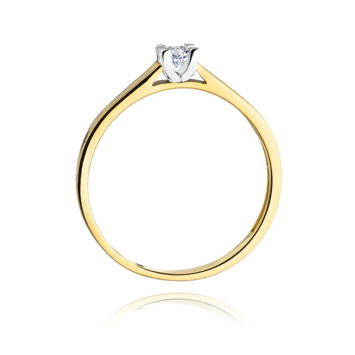 Inel Aur 14K cu Diamant Natural 0.12 ct - Imagine 3