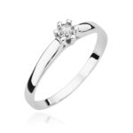 Inel Aur 14K cu Diamant Natural 0.15 ct - Imagine 5