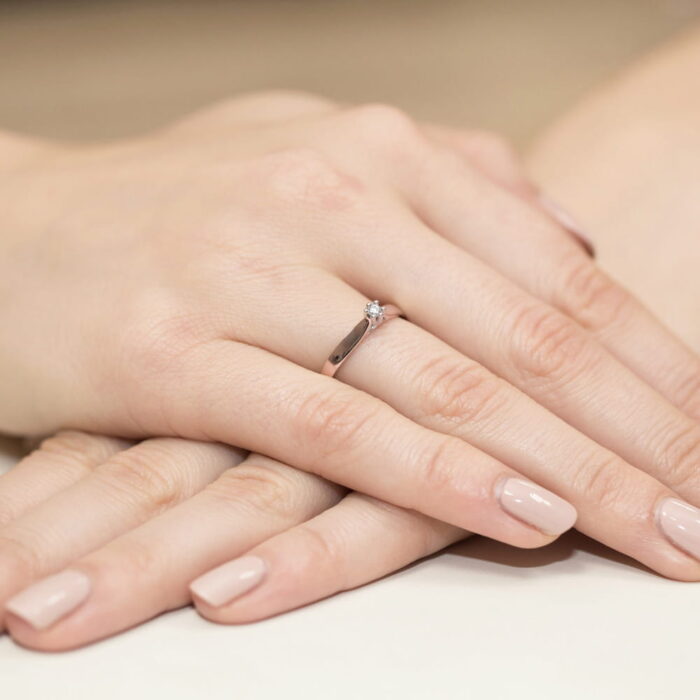 Inel Aur 14K cu Diamant 0.04 ct - Imagine 11