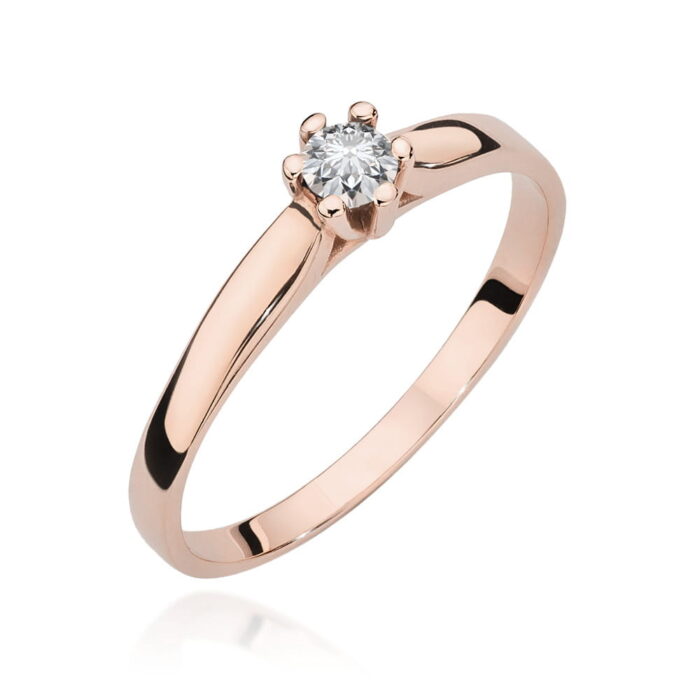 Inel Aur 14K cu Diamant Natural 0.15 ct - Imagine 9