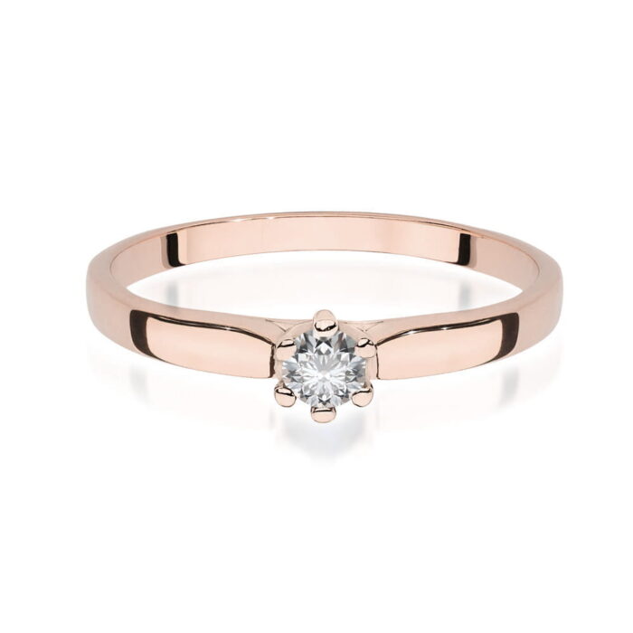 Inel Aur 14K cu Diamant Natural 0.15 ct - Imagine 10