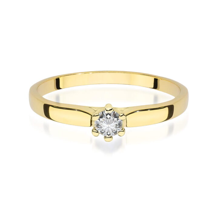 Inel Aur 14K cu Diamant Natural 0.15 ct - Imagine 2