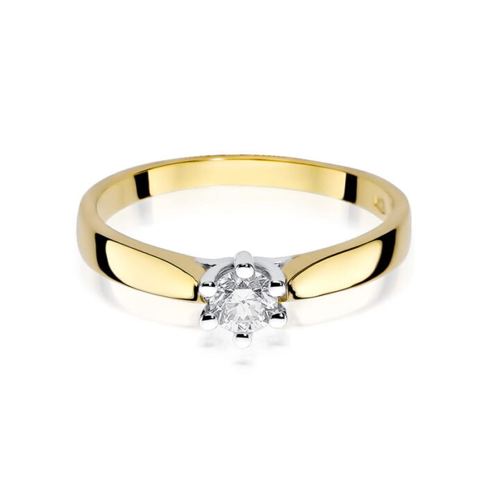 Inel Aur 14K cu Diamant Natural 0.23 ct - Imagine 2
