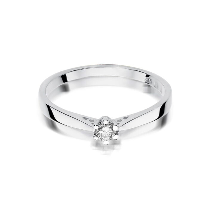 Inel Aur 14K cu Diamant Natural 0.12 ct - Imagine 6