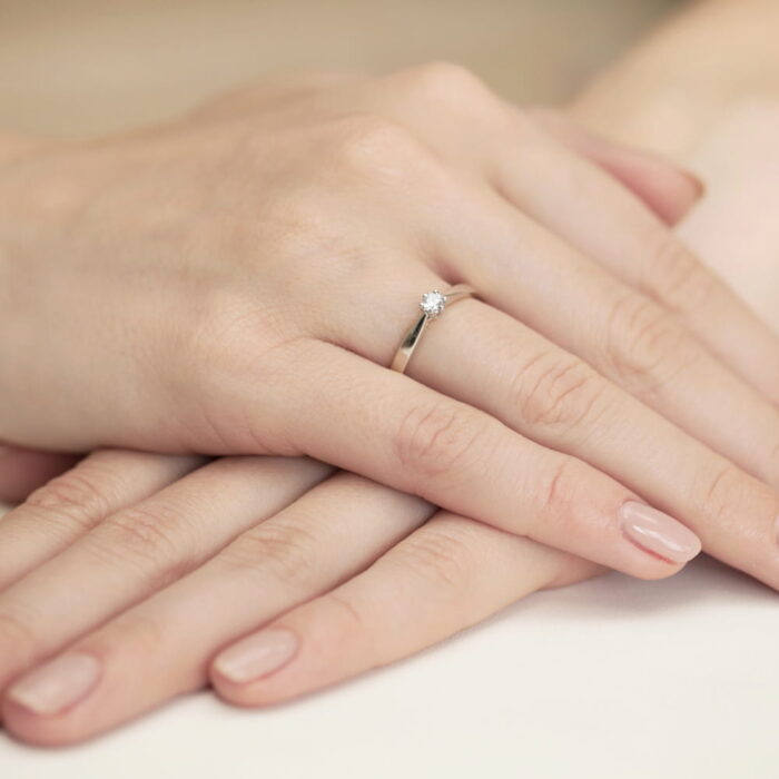 Inel Aur 14K cu Diamant Natural 0.12 ct - Imagine 8